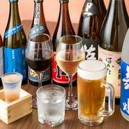 日本酒、焼酎は九州のものをメインに、幅広くそろえています。焼酎は芋、麦、米はもちろん、銘柄もメジャーな『黒霧島』、『赤霧島』から、珍しいものまで約10種類ぐらい、常にお店に並んでいます。
