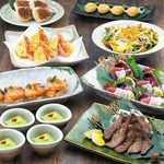 鮮魚四種盛り合わせ、仙台名物 牛たん、銀鮭の揚げ出しなど全8品＋≪生ビール含む≫飲み放題付