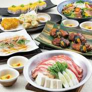 職人が考案した創作和食で構成された宴会コースが充実。手軽に使えるコースから特選素材を活かした豪快コースまで、多彩なコースがあるので、どんな宴会にも対応できます。