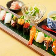 旬素材とシャリのベストマッチ。新鮮なネタを堪能する『上寿司』