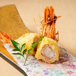 海老カツと豚巻きの禁断の出会い。