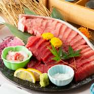 数量限定！旨みが凝縮された『八州名物 マグロの腹身 断面刺し』