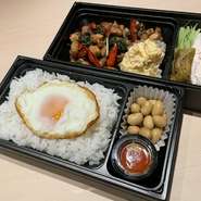とんかつ有名店と同じ厳選素材の豚肉・TOKYOXを使用したガパオ弁当です。