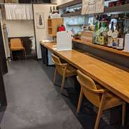 人気のカウンター席