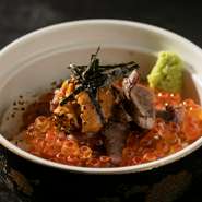 国産サーロインと雲丹イクラの炙り飯　　　