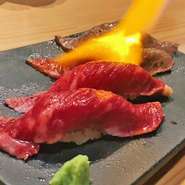 ★おすすめ　黒毛和牛のコウネ炙り寿司　(５貫)