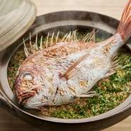 瀬戸内海の真鯛を厳選し 鯛の出汁と鰹出汁のブレンドで丁寧に炊き上げた当店名物の “鯛めし”
鯛の身を合わせ 鯛本来の上品な風味と味を存分にお楽しみください