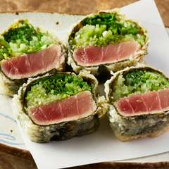 まぐろと水菜のレア揚げ