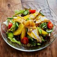 Ginea Fowl Breast Salad with Orange and Carrot Cumin Dressing