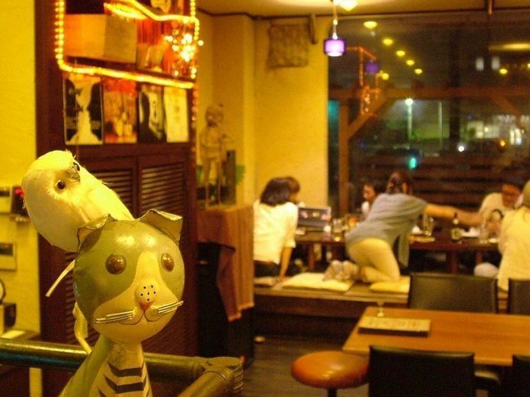 可愛らしい小物に囲まれたオシャレな店内で、賑やかなひとときを