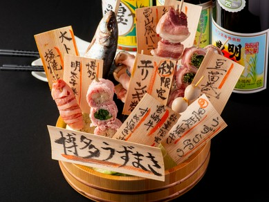 福岡県の銘柄豚「糸島雷山豚」をはじめバラエティ豊かな串焼き