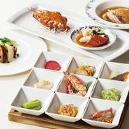 ふかひれやオマール海老、飯村牛など、本物を見極めた料理長が厳選する上質な食材の豪華な特別プラン。
