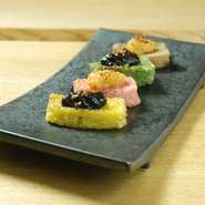 京料理の定番、もちもちの食感と甘さが魅力の生麩は女性に大人気の逸品です。