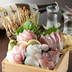 旬の魚介を贅沢に満喫。日ごとに変わる鮮魚に舌鼓『小田原地魚使用　升盛り合わせ』