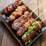 もも/ささみ/ささみ梅大葉/ささみわさび/ささみチーズ/砂ずり/鶏かわ/ねぎま/せせり