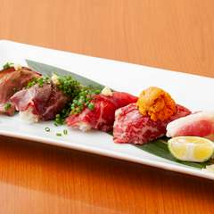 ここでしか味わえない桜肉寿司『桜にぎり　おまかせ五貫』