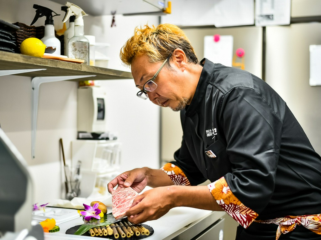 シェフの目利きで黒毛和牛のさらによい部位を厳選して提供