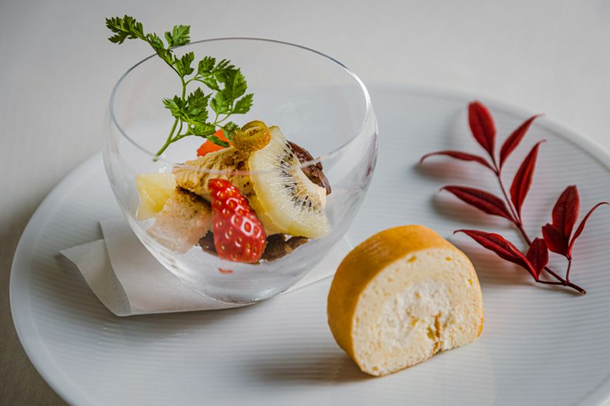 味噌アイスパフェ 味噌ロールケーキ