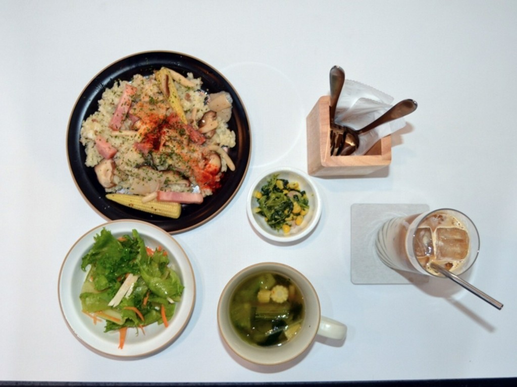 ベーコンときのこのチーズリゾット