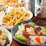 【2時間飲み放題付き】
名物｢フライドチキン｣・柔らかな｢豚肩ロースステーキ｣など全8品