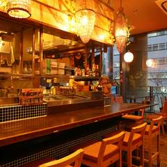 おしゃれな店内で