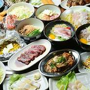 ◆食べ放題コース◆（全て税込）・2,948円食べ放題コース・3,938円食べ放題コース（もんじゃ、お好み焼き、焼きそば、鉄板焼き、鉄板焼肉、サラダや揚げ物、デザートまで！必ず満足できる食べ放題です！