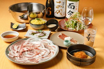 《禄》厳選国産豚二種食べ比べしゃぶしゃぶコース