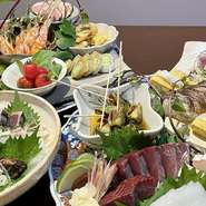 2時間飲み放題付!! ひととき 土佐の皿鉢 ご宴会コース 4名～ お一人様 7000円(2日前まで要予約!!)