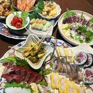 コースじゃなくて、皿鉢単品注文については、2日前まで要予約でご相談ください♪