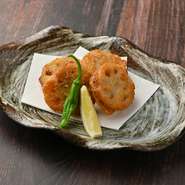 シャキシャキ蓮根のはさみ揚げ