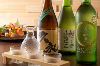 季節酒三種飲み比べ(南・久礼・今宵の一種)1100円
