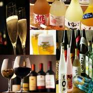 瓶ビール、各種カクテル、ハイボール、日本酒までお楽しみいただける飲み放題付きのコースプランが御座います。