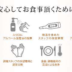 当店では感染予防対策として、下記の対応をおこなっております