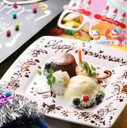 誕生日や記念日にメッセージプレートご用意致します。