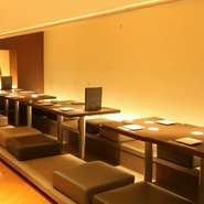 様々な席タイプをご用意。少人数の忘年会、大人数の忘年会でもご利用頂けます。席のタイプは、席ページをご覧下さい！
