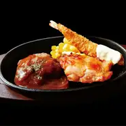 グリルチキン、ハンバーグ、手仕込みエビフライのお得なセット！

チーズトッピング+100円(税込110円)