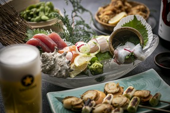 刺身4種や馬刺しも入った北の家族の美味しいがたくさんつまった春限定特別コースです。