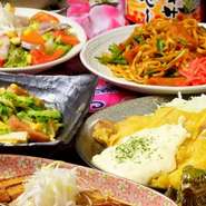 九州・沖縄　前菜3種盛を前菜に、ゴーヤチャンプル～、宮崎名物チキン南蛮がついた当店スタンダードコース
