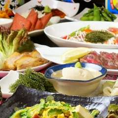 前菜3種盛、ゴーヤチャンプル～やもずくの天ぷらなど他コースにはない厳選料理が楽しめる最上級コース