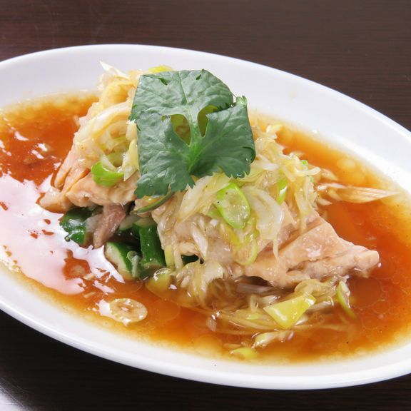 蒸し鶏 葱しょうがだれ