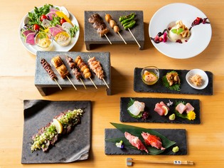 鶏肉を始め、牛タンや合鴨など厳選した肉を使用。