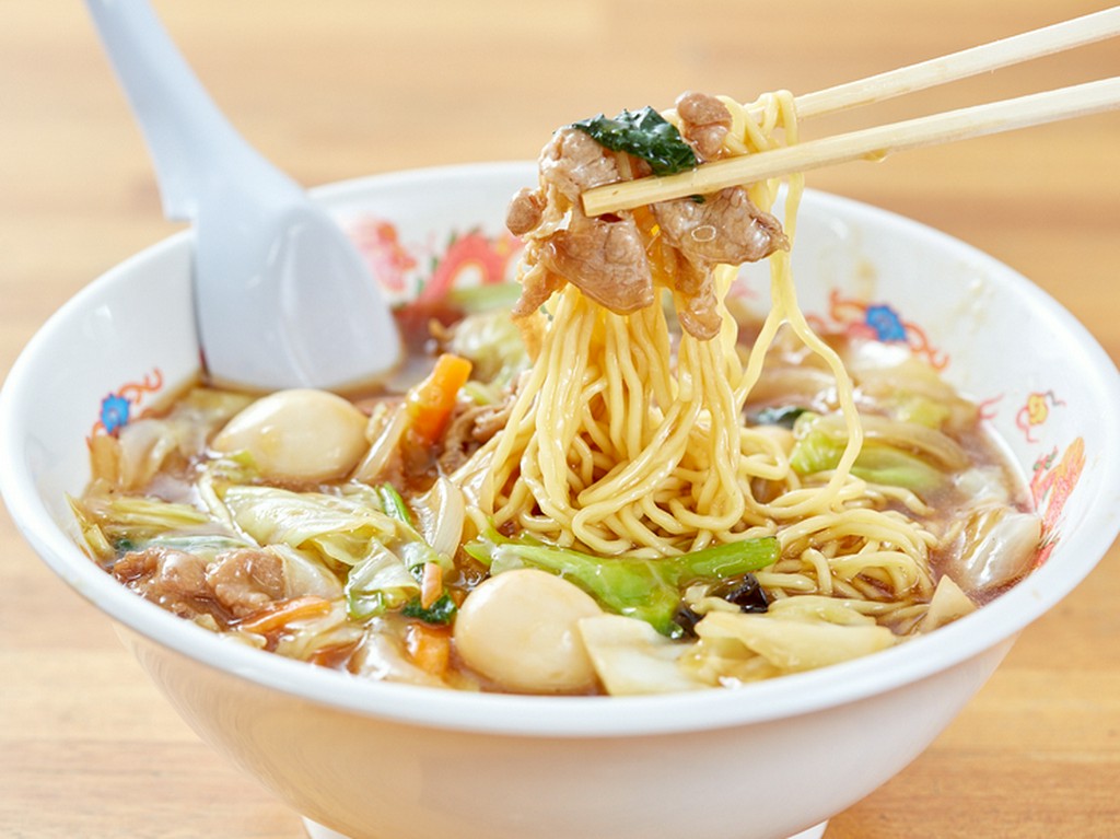 野菜たっぷり、栄養満点『五目あんかけラーメン（醤油）』