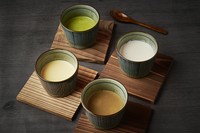 道産牛乳使用の自家製抹茶プリン。