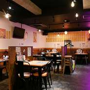 店内全35席。貸し切りも対応可