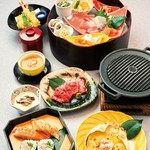 黒毛和牛鉄板焼付の季節の素材が楽しめるコースです。※写真はコースイメージです