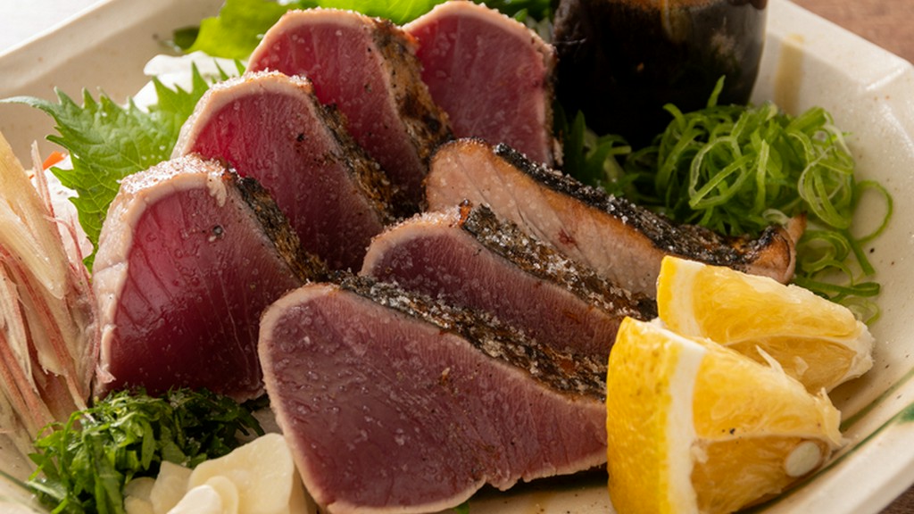 ほんのり暖かい鰹焼切り(塩柚子たたき)