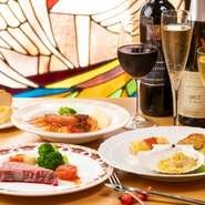 ・季節の前菜
・プロシュート・ディ・パルマ
・スープ
・パスタ
・お肉料理
・手づくりケーキ