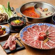 羊肉を使用した火鍋をお楽しみいただけます。（2時間）