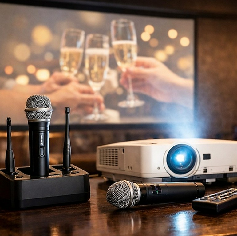 プロジェクター＆マイク完備！結婚式2次会や貸切にも対応可