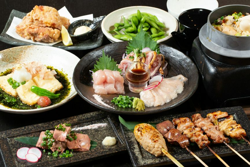 予算に合わせて設定可能な2時間飲み放題付きのおまかせコース